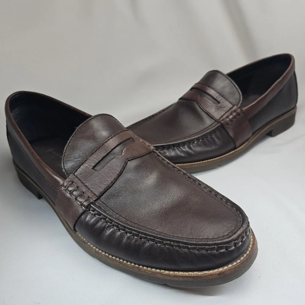 Rockport Leather Penny Loafers Brown Men's Size 12 Dress Comfort Shoes Adiprene